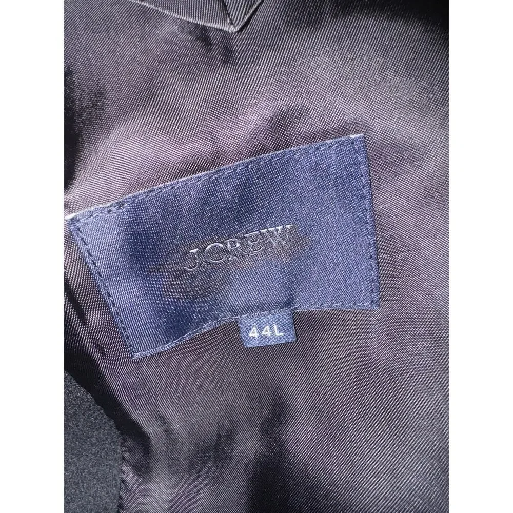 J.Crew Men's Black Rivington Topcoat In Italian Wool Cashmere Blend Size 44L NWT